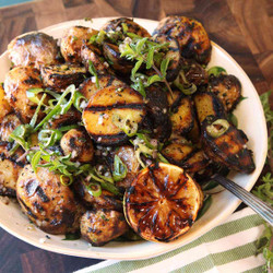 Simple Grilled-potato Salad With Grilled-lemon Vinaigrette Recipe