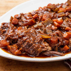Pressure Cooker Jewish-style Braised Brisket With Onions And Carrots
