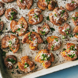 Crispy Smashed Potatoes With Parmesan And Herbs
