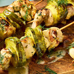 Dill Pickle Chicken Skewers