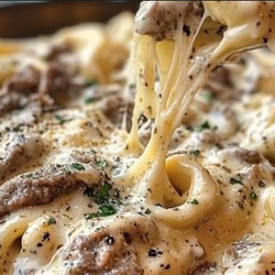 Cheesesteak Tortellini in Creamy Parmesan Sauce