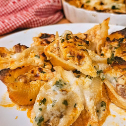 Sausage Stuffed Shells With Bechamel