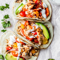 Blackened Salmon Fajitas