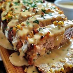 Chicken Cordon Bleu-inspired Meatloaf With Dijon Gravy