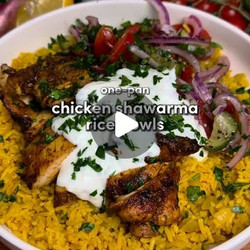 One-pan Chicken Shawarma Rice Bowls