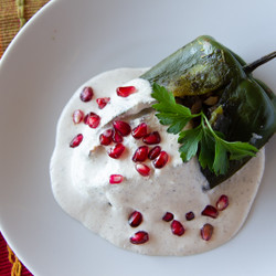 Stuffed Poblano Peppers In Walnut Sauce