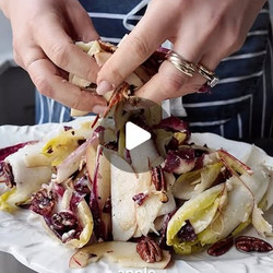 Chicory, Apple And Pecan Salad With Gorgonzola Dressing
