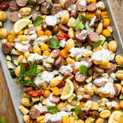 Tzatziki Sheet Pan Gnocchi