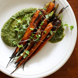 Commissary &amp; Carrots With Spicy Tomatillo Sauce
