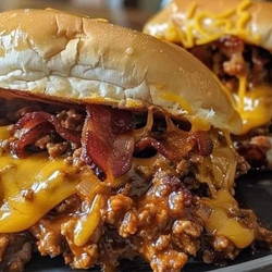 Bacon, Beer, and Cheese Sloppy Joes