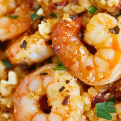 Keto Garlic Parmesan Shrimp &amp; Cauliflower Rice