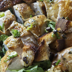 Roast Chicken With Bread &amp; Arugula Salad | Recipes