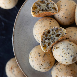 Korean Mochi Bread (black Sesame)