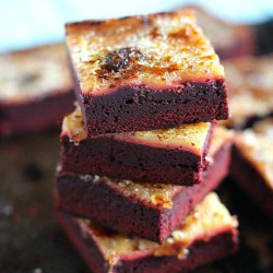 Red Velvet Creme Brulee Brownies