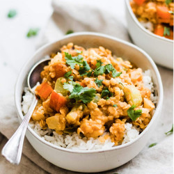 Red Curry Lentils with Cauliflower