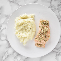 Garlic Butter Salmon &amp; Mashed Cauliflower