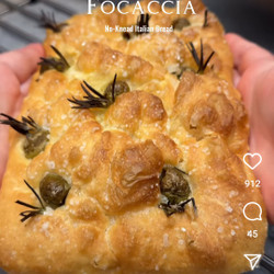 Easy No-knead Olive-rosemary Focaccia