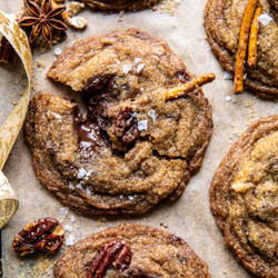 Chewy Brown Butter Pretzel Pecan Cookies