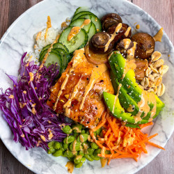 Asian Salmon Rice Bowl
