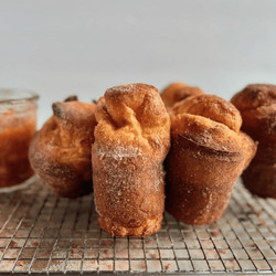 Cinnamon Sugar Popovers With Peach Compote