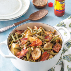 Smothered Green Beans With Potatoes - Louisiana Cookin'