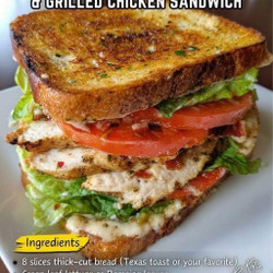 Garlic Butter Lettuce, Tomato &amp; Grilled Chicken Sandwich