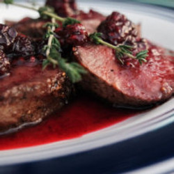 Seared Venison Backstrap With Blackberry Sauce
