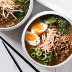 Spicy Pork And Miso Noodle Soup