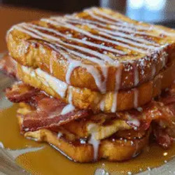 Bourbon Maple Bacon Stuffed French Toast With Vanilla Glaze Recipe