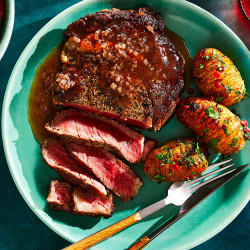 Steak Au Poivre With Red Wine Pan Sauce