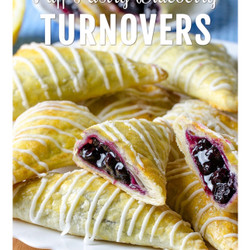 Easy Puff Pastry Blueberry Turnovers
