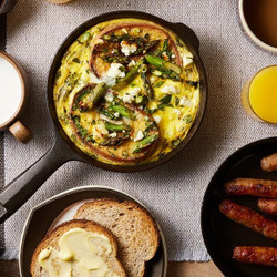 Cast Iron Asparagus &amp; Feta Strata With Scallion And Tarragon