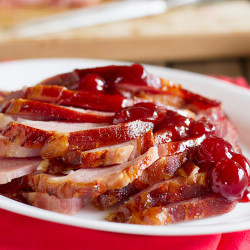 Cherry And Brown Sugar Glazed Ham
