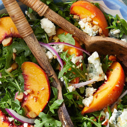 Peach, Arugula, And Blue Cheese Salad