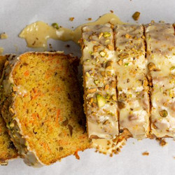 Carrot-tahini Quick Bread With Candied Ginger And Pistachios