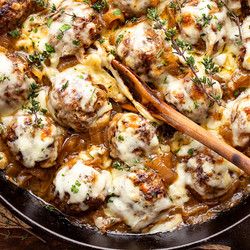 French Onion Meatballs