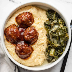 Bbq Meatballs With Cheese Grits