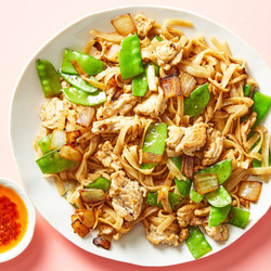 Pork Chow Fun With Snow Peas &amp; Chili Oil