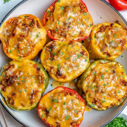 Easy Stuffed Bell Peppers Recipe With Ground Beef And Brown Rice