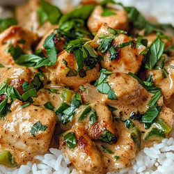 Spiced Coconut Basil Chicken With Rice