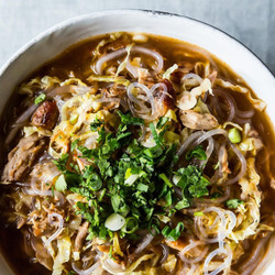 Spicy Sesame Pork Soup With Noodles