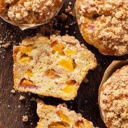 Gluten Free Peach Streusel Muffins