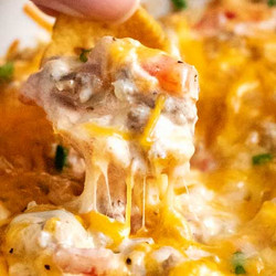 Cheesy Crockpot Sausage Rotel Dip