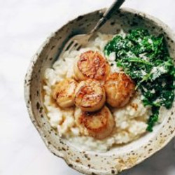 Brown Butter Scallops With Parmesan Risotto