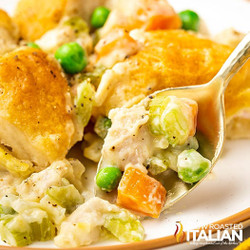 Chicken Pot Pie Casserole with Biscuit Top