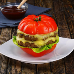 Tomaten-cheeseburger Ohne Brötchen