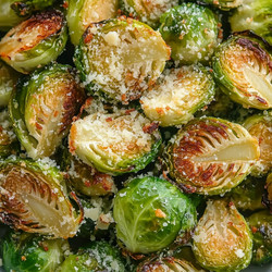 Crispy Garlic Parmesan Brussels Sprouts