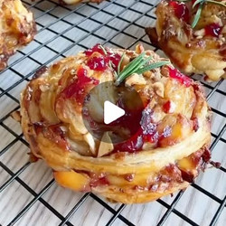 Brie, Cranberry, And Nut Puff Pastry Twists