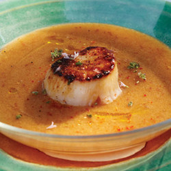Stone Fruit Gazpacho With Scallops