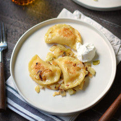 Homemade Pierogi With Caramelized Cabbage And Onions